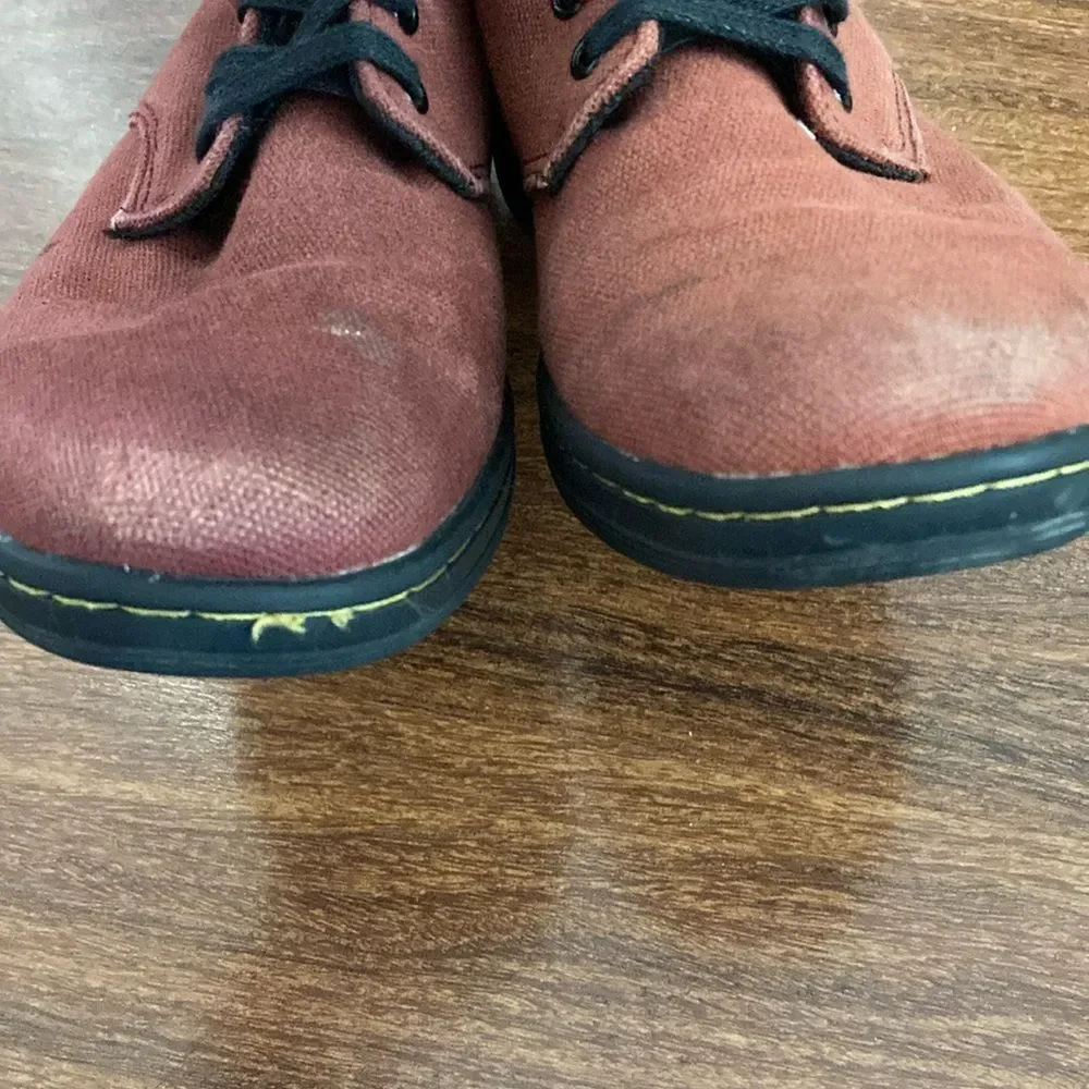 Dr. Martens Kids Red Canvas Boots Sz 3